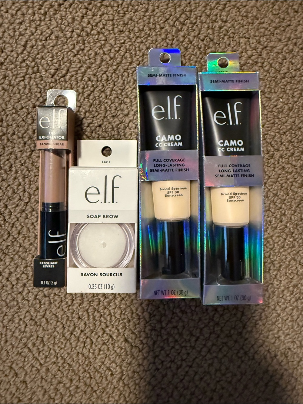 e.l.f. Camo CC Cream & Soap Brow Set with Exfoliator - Beige, Black, White
